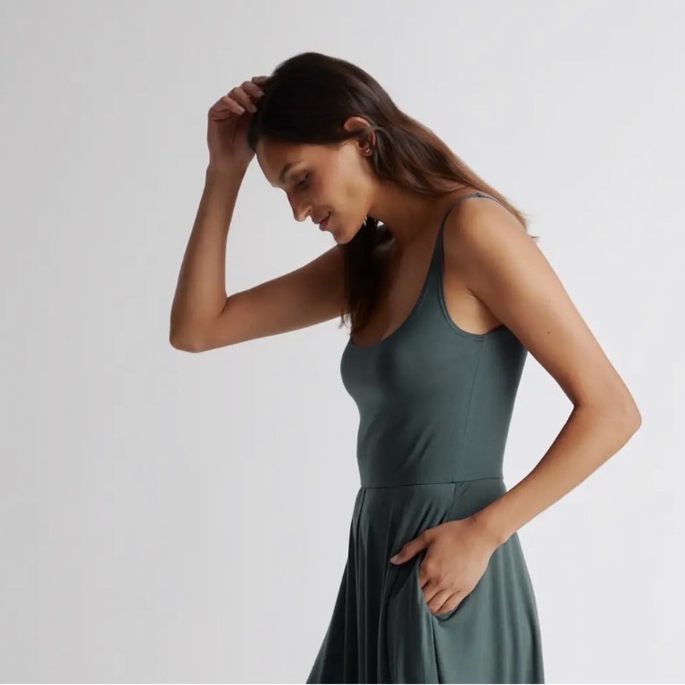 Quince Organic Tencel Dress With Pockets